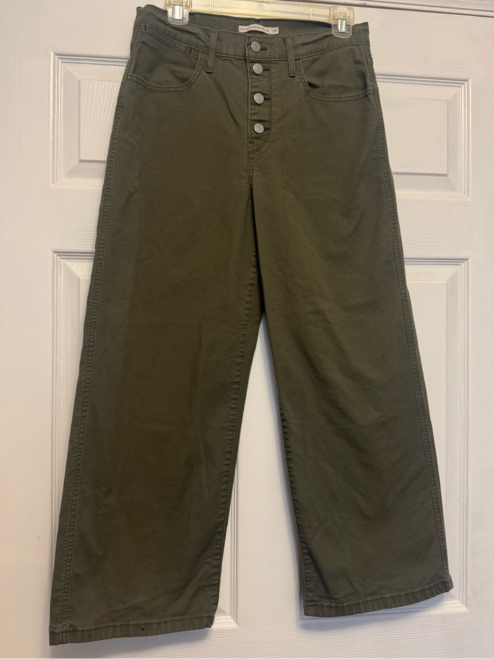 Levi's High-Rise Wide-Leg Jeans in Olive Green